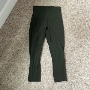 Lulu lemon align leggings capris, size 4, olive green. Only worn several times